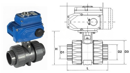 電動(dòng)UPVC球閥結(jié)構(gòu)圖